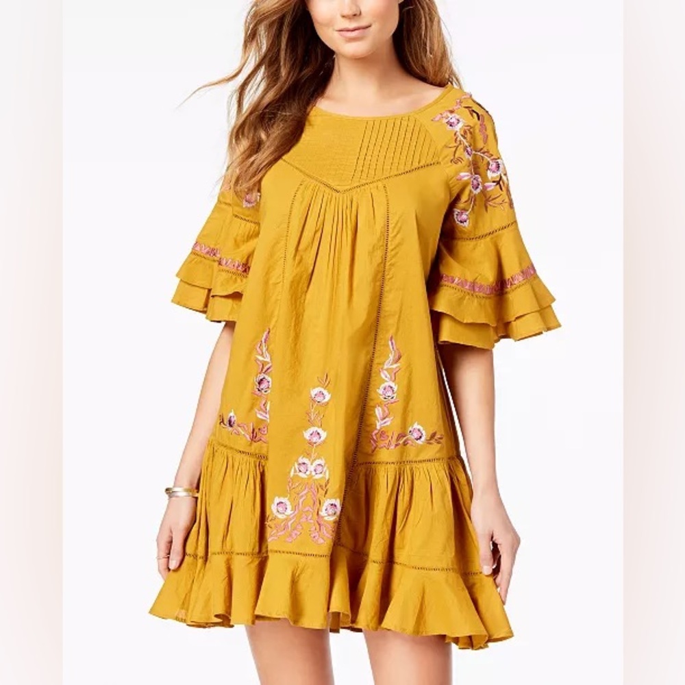 Free People Pavlo Cotton Embroidered Dress